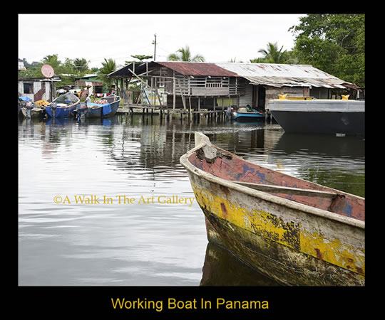 Working Boat In Panamá Print - Island Art by Yotigo
